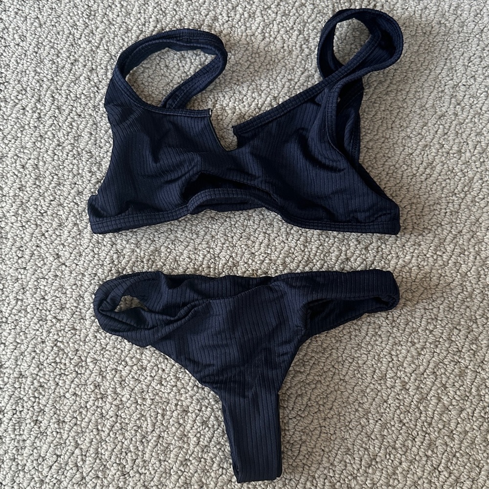 San Lorenzo navy bikini set